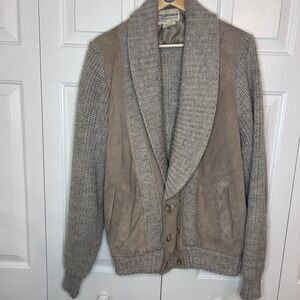 VTG  Deerskin Trading Post Beige Sweater Mens‎ Size L
